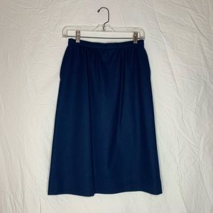 vintage Pendleton wool skirt lined 10 navy blue side pockets